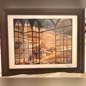 Framed Lithograph Print of "Rolling Hills" by Fanch Ledan, Landscape Art Print